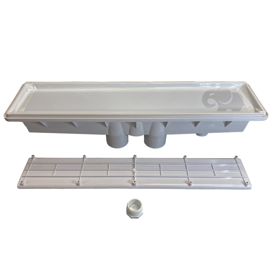 Pool Channel Gutter AVSC Dual Pebble Top Channel Drain White - Pentair In-Floor(A&A) | 289 ...