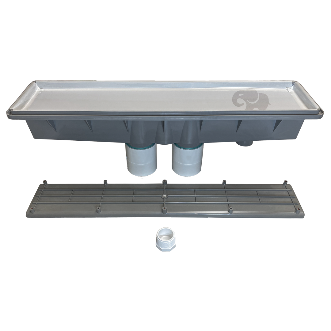 AVSC Dual Pebble Top Channel Drain Light Gray - Pentair In-Floor(A&A)