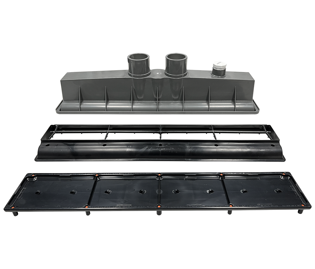 AVSC Dual Pebble Top Channel Drain Black - Pentair In-Floor(A&A) | 289104