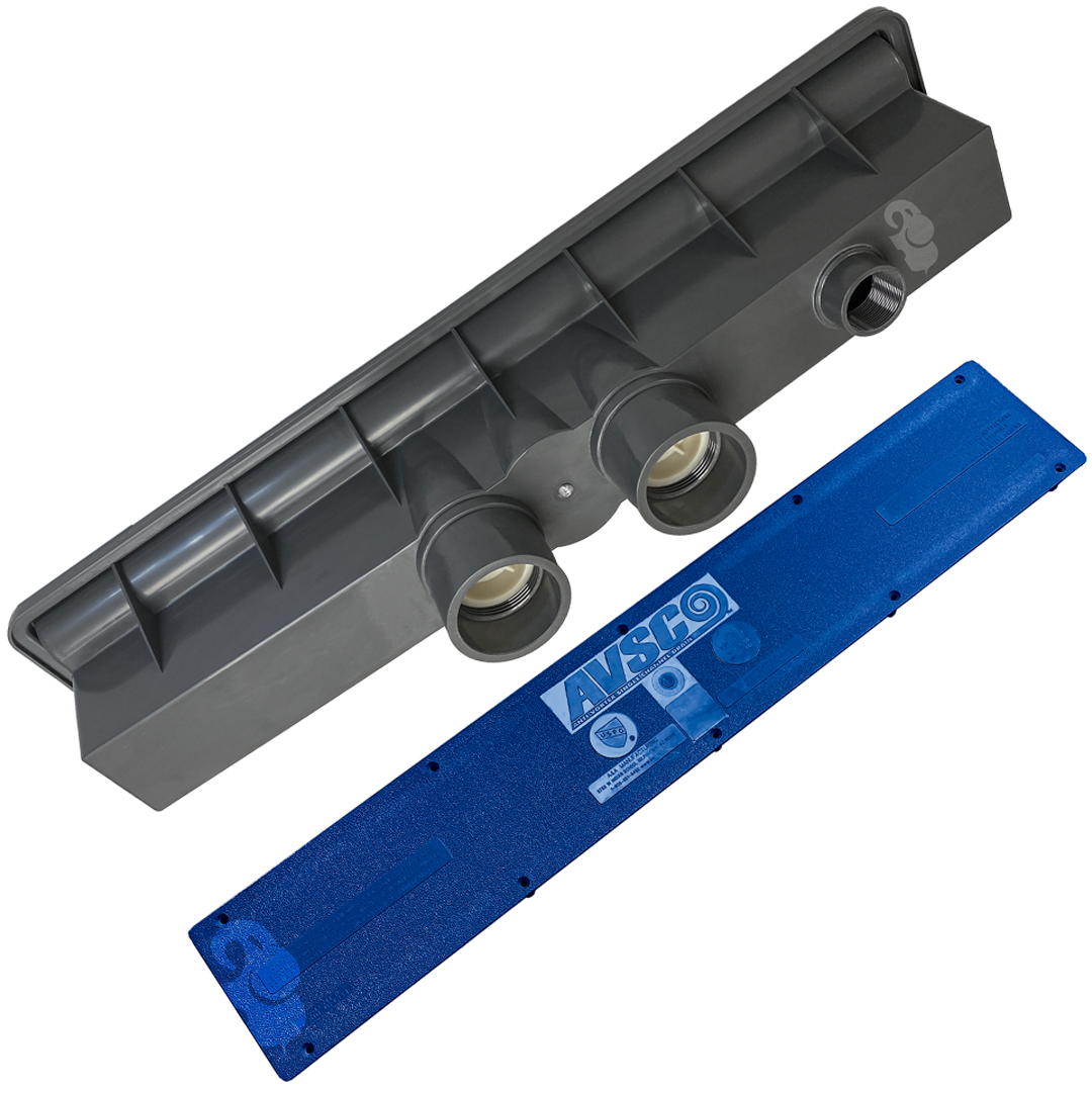 AVSC Dual Suction Pebble Top Drain Complete Dark Blue - Pentair In-Floor (A&A)