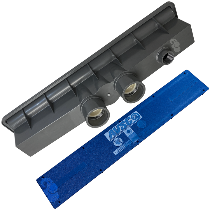 AVSC Dual Suction Pebble Top Drain Complete Dark Blue - Pentair In-Floor (A&A)