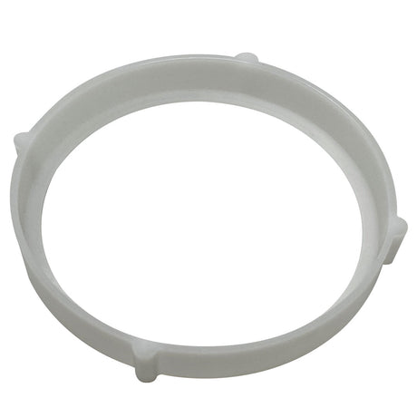Gray circular wear insert ring with four tabs on a white background