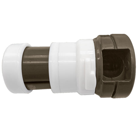 Caretaker 99 Bayonet in-floor pool cleaning head in pebble gold with white and brown housing