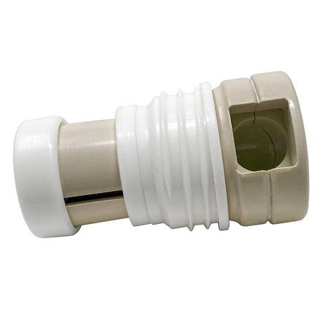 Light cream threaded in-floor pool cleaning head with white collar