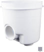 Gray sump drain with side threaded port and bottom outlet.