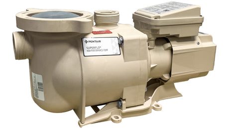 Pentair SuperFlo high performance pool pump with single-speed motor and tan housing