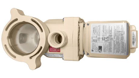 Pentair SuperFlo High Performance pool pump, 1 HP single-speed, beige housing with front strainer and side motor label