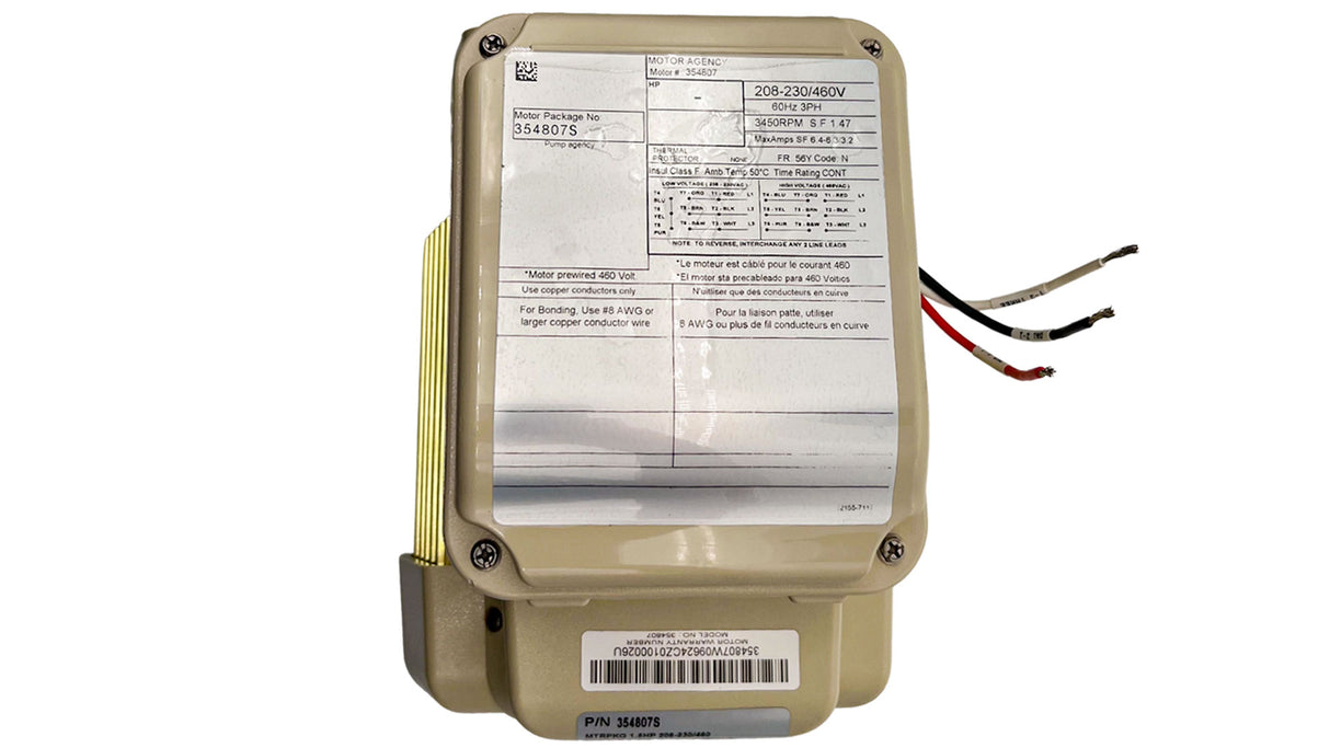 Pentair 1.5 HP, 3PH, 1SP, WFK-6 Replacement Motor || 354807S
