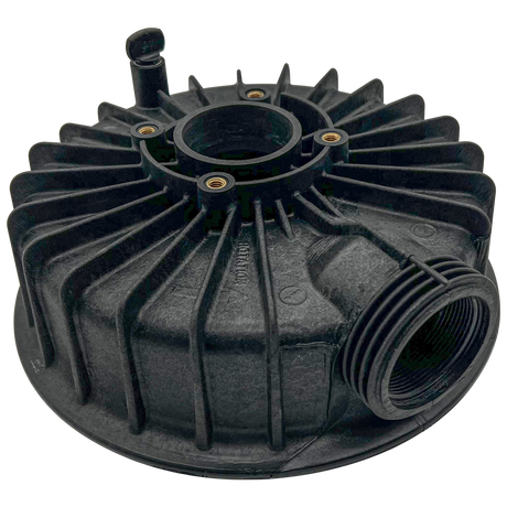 Black Pentair Challenger slip inlet front housing with threaded side port and central mounting opening
