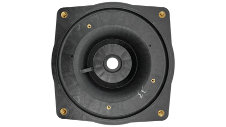 Black Pentair SuperFlo VS/VST seal plate with brass threaded inserts and center shaft opening