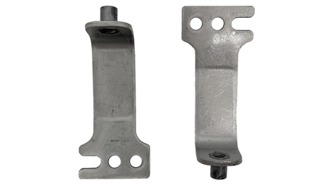 Pair of metal Pentair motor brackets with mounting holes