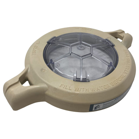 Pentair IntelliFlo3 pool pump lid assembly with clear inspection window and tan handle frame