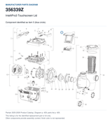 IntelliPro3 Touchscreen Lid, part 356339Z. Manufacturer reference diagram with item 5 circled; this listing is for the identified replacement part or kit only. Finish color is not represented.