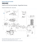IntelliPro3 VSF Drive Cover Assembly - Rugged Black Housing, part 356349Z. Manufacturer reference diagram with item 1 circled; this listing is for the identified replacement part or kit only. Finish color is not represented.