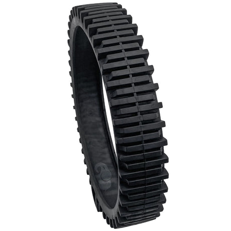 Black large hump tire for Pentair Kreepy Krauly Warrior and Rebel pool cleaner, side view