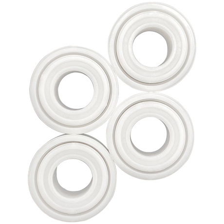 Four white plastic replacement bearings for Pentair Kreepy Krauly Warrior/Rebel pool cleaner