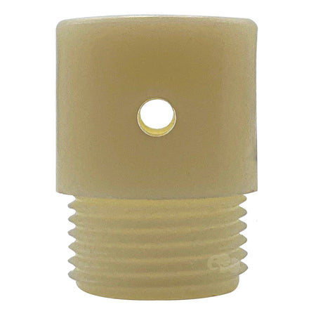Tan Pentair in-floor pool cleaner startup kit fitting with threaded bottom and center hole