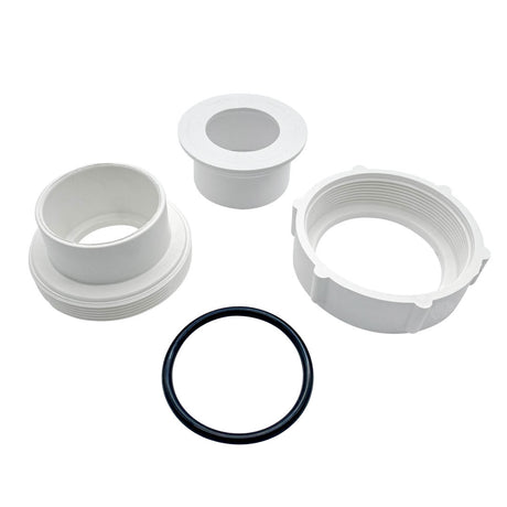 White plastic 5-port water valve union assembly parts with O-ring gasket