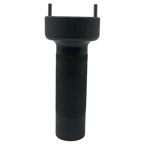 Black ThreadCare tool with textured handle and two-pin head