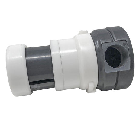 Light gray and white Caretaker 99 high flow cleaning head with side inlet opening
