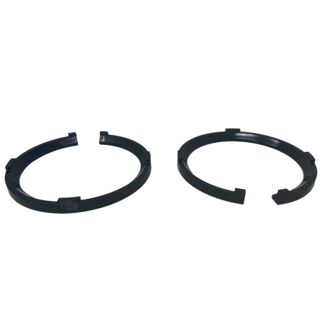 Two black 3-inch union kit retaining rings for Pentair 410029