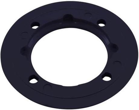 Dark blue vinyl pool return faceplate with screw holes