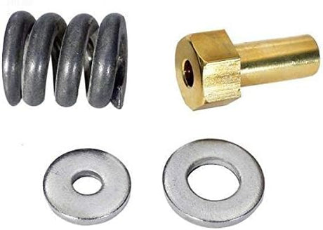 Pentair spring barrel nut assembly parts set with spring, brass barrel nut, and two washers