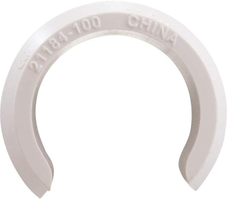 White clip-on pipe seal ring with open C-shape design and embossed part number 21184-100-000