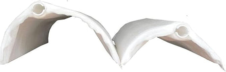 Pleatco universal D.E. filter grid set, white fabric filter grids with collar openings, shown side by side