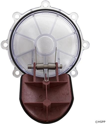 Jandy large check valve cover with flapper assembly, clear round cap and brown flapper door