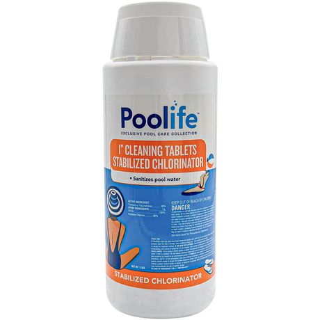 Poolife 1-inch cleaning tablets stabilized chlorinator bottle, 5 lbs