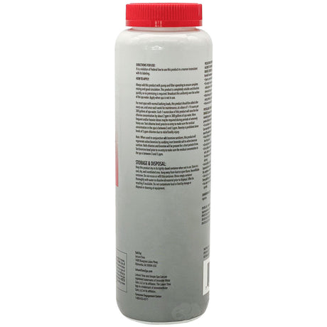 Leisure Time Replenish spa mineral purifier bottle with red cap, rear label view