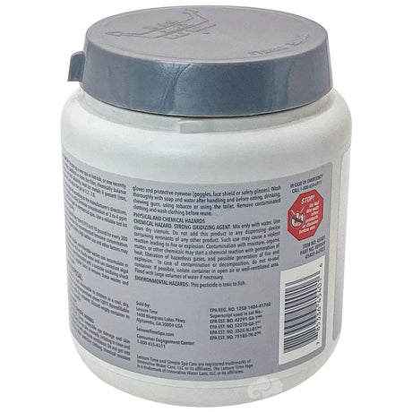 Leisure Time bromine tablets bottle with gray cap and product label
