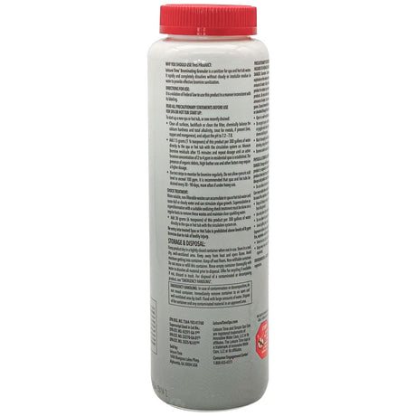 Leisure Time Brominating Granular 2 lb spa and pool sanitizer bottle back label