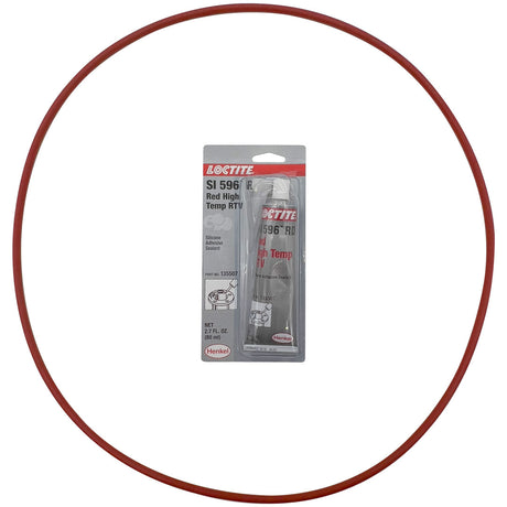 Red replacement O-ring and Loctite sealant tube for Pentair tube sheet coil assembly kit