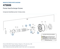 Pentair Heat Exchanger Screws | 475606