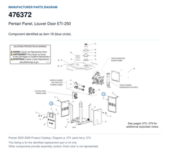 Pentair Panel, Louver Door ETi-250 | 476372