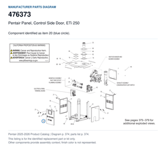 Pentair Panel, Control Side Door, ETi 250 | 476373