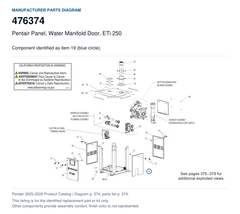 Pentair Panel, Water Manifold Door, ETi 250 | 476374