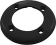 Black 3.5-inch inlet faceplate cover with four screw holes and a center opening.