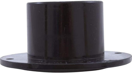 Black 1.5-inch FPT wall return fitting with 2-inch socket and flange base