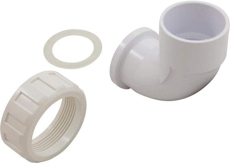 2" Slip x 2" FIP Thread White 90 Degree Sweep Union with T-Gasket Wide Mouth || 21003-000-000