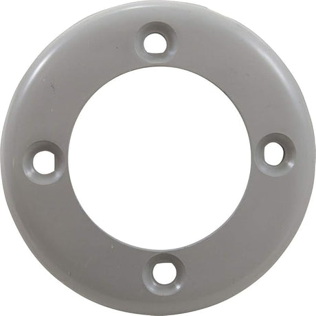 Gray circular inlet faceplate cover with four screw holes