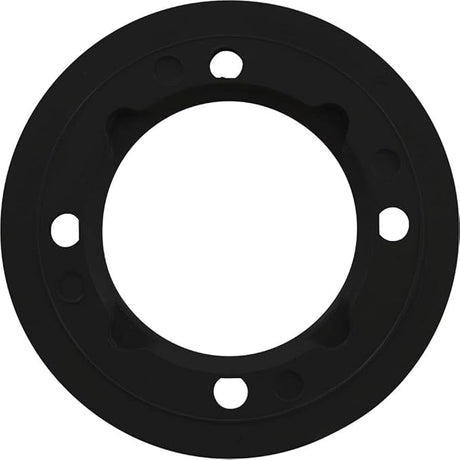 Black 3.5-inch inlet faceplate cover with four screw holes, circular opening center