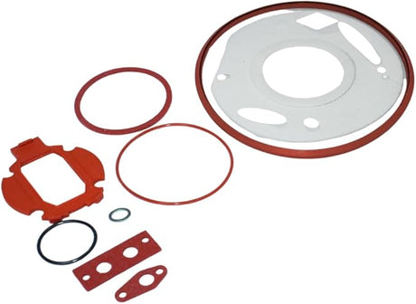 Pentair heat exchanger and chimney gasket kit with multiple red and black sealing gaskets and a metal cover plate