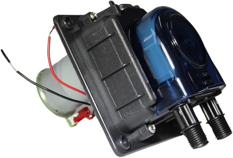 Jandy TruDose peristaltic acid pump with black and blue housing, squeeze tube, and wiring connectors