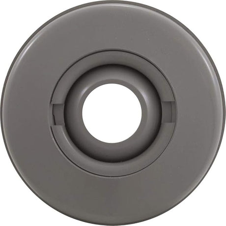Gray fiberglass wall fitting with flush eyeball opening, front view
