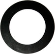 Black rubber gasket ring for a vinyl pool fitting on a white background