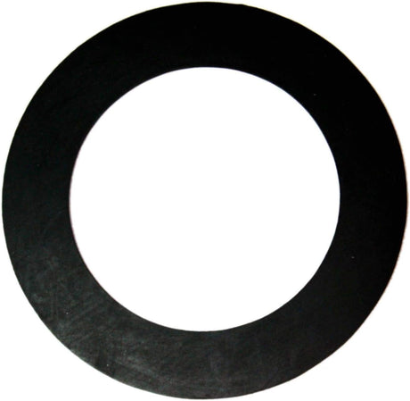 Black rubber gasket ring for a vinyl pool fitting on a white background