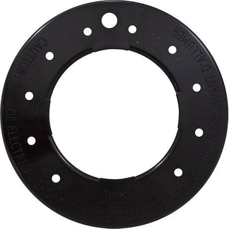 Black plastic spa light face ring with mounting holes